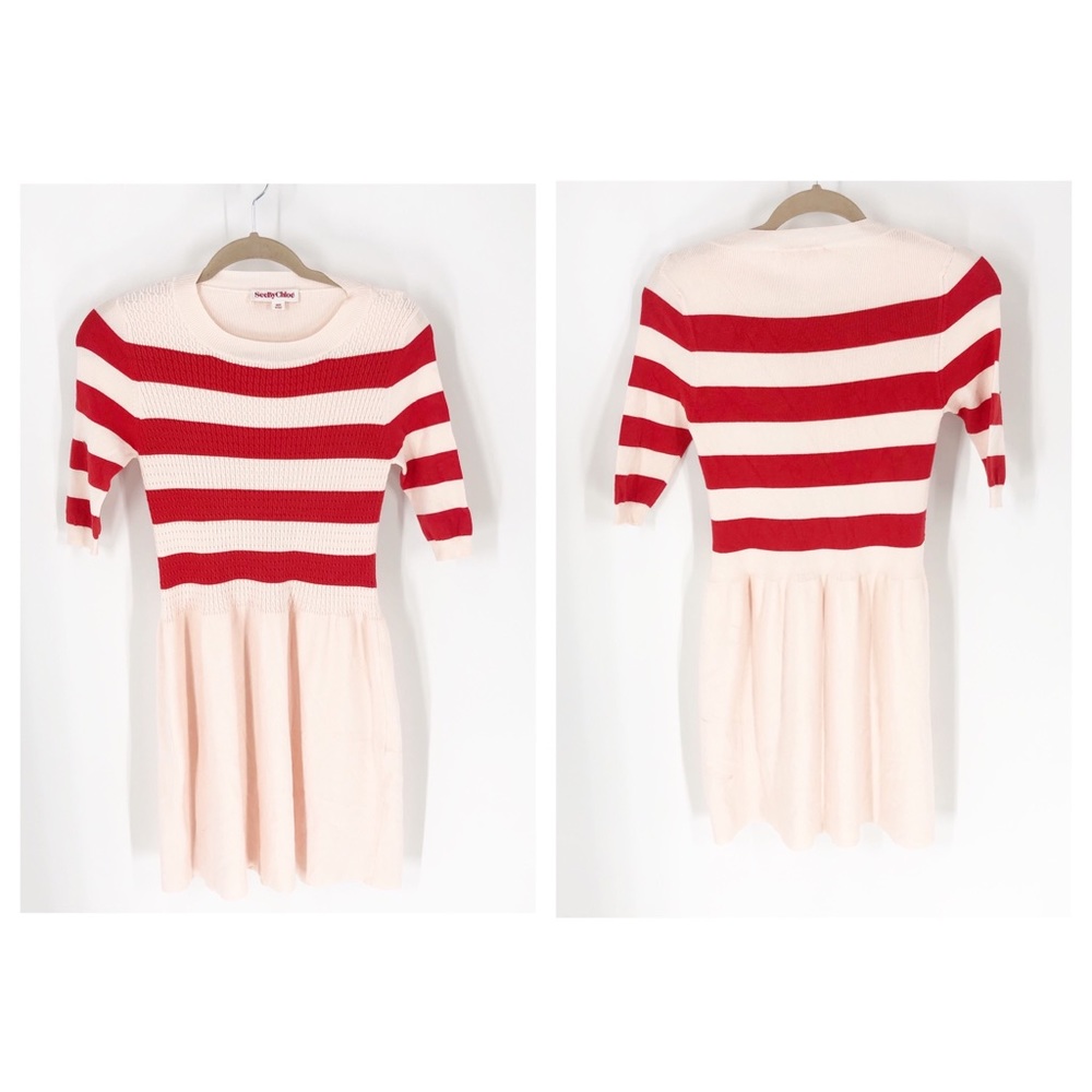 See By Chloe Stripe Knit Sweater Dress Sz S - Picture 1 of 6